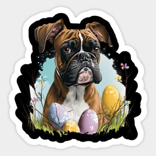 Boxer Happy Easter Day Sticker